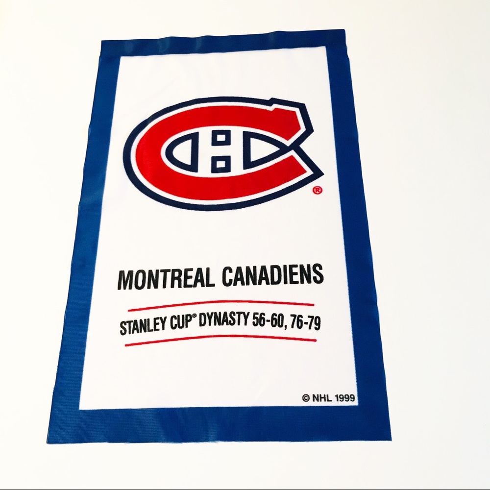 VINTAGE NHL CLOTH BANNER MONTREAL CANADIENS STANLEY CUP COLLECTIBLE